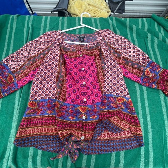 new directions Tops - New Directions - Colorful Bohemian Blouse